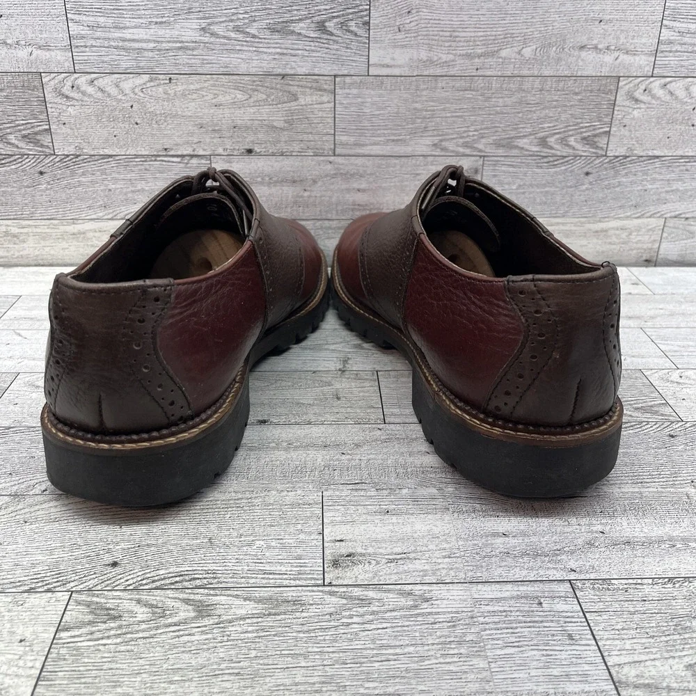 H.S.‎ Trask Saddle Two Tone Brown Bison Leather Oxford Dress Shoes Men Size 10M